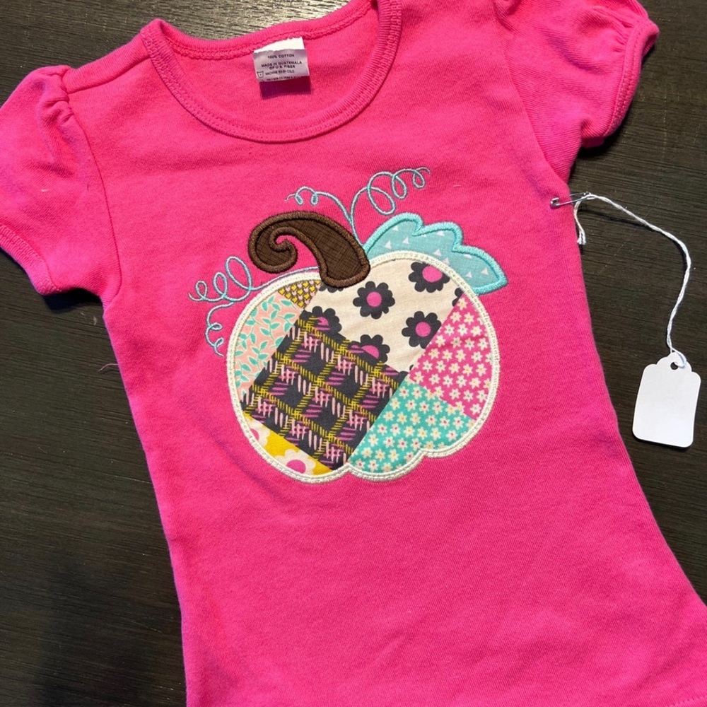 Fall Pumpkin appliqué shirt toddler girl